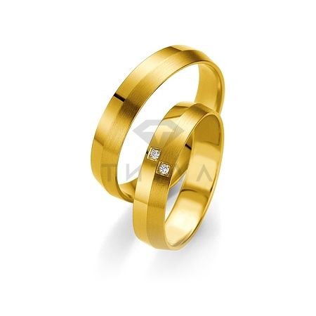 Т-26942 золотые парные обручальные кольца (ширина 4 мм.) (цена за пару)