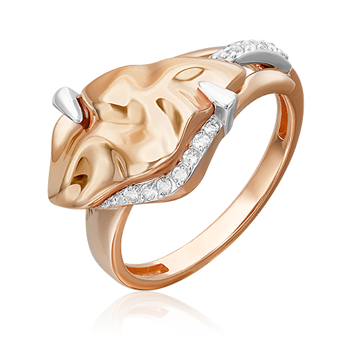 Кольцо  из комбинированного золота 585 пробы с топазом