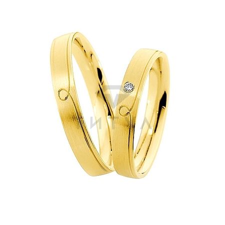 Т-26788 золотые парные обручальные кольца (ширина 3 мм.) (цена за пару)