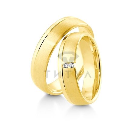 Т-27824 золотые парные обручальные кольца (ширина 5 мм.) (цена за пару)