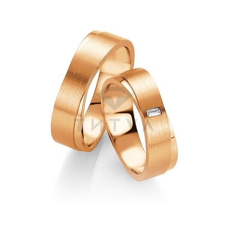 Т-28719 золотые парные обручальные кольца (ширина 7 мм.) (цена за пару)