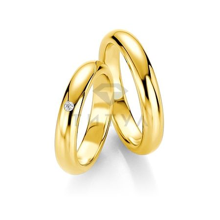 Т-28254 золотые парные обручальные кольца (ширина 4 мм.) (цена за пару)