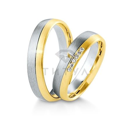 Т-28169 золотые парные обручальные кольца (ширина 5 мм.) (цена за пару)