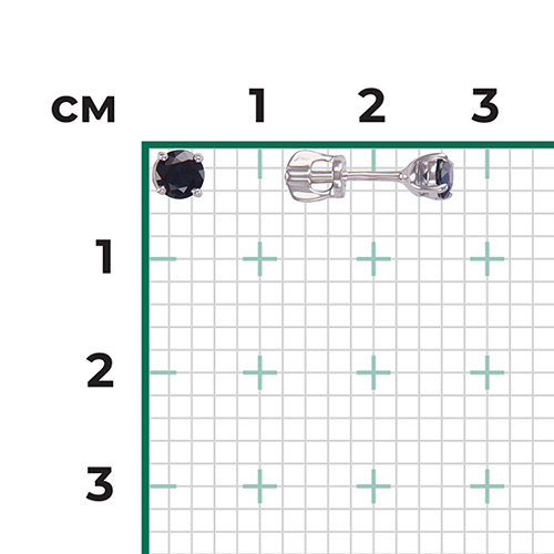 Серьги из белого золота с сапфиром