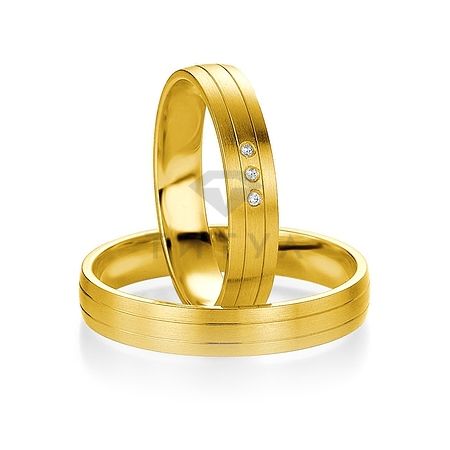 Т-26964 золотые парные обручальные кольца (ширина 4 мм.) (цена за пару)