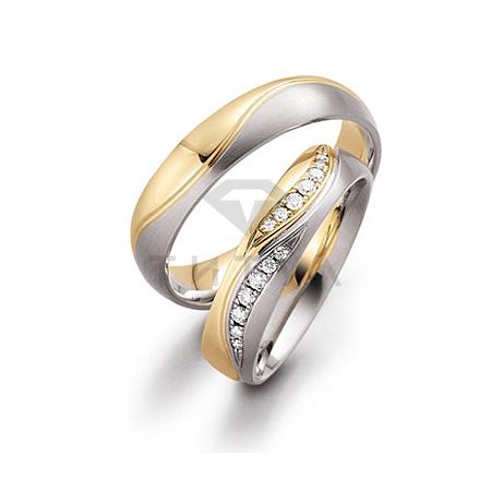 Т-28850 золотые парные обручальные кольца (ширина 5 мм.) (цена за пару)