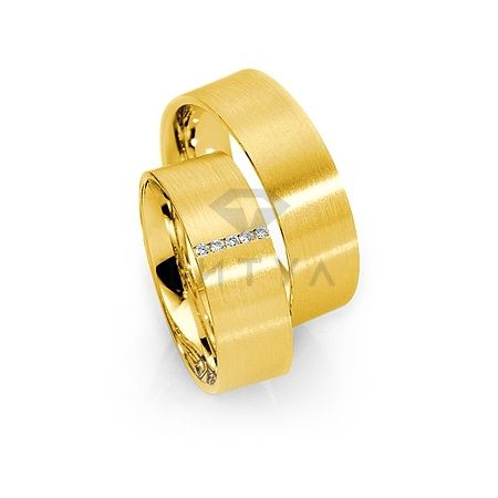 Т-28231 золотые парные обручальные кольца (ширина 7 мм.) (цена за пару)