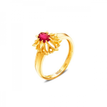 Кольцо из жёлтого золота 585 пробы с рубином