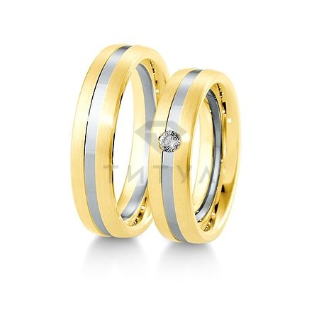 Т-28580 золотые парные обручальные кольца (ширина 5 мм.) (цена за пару)