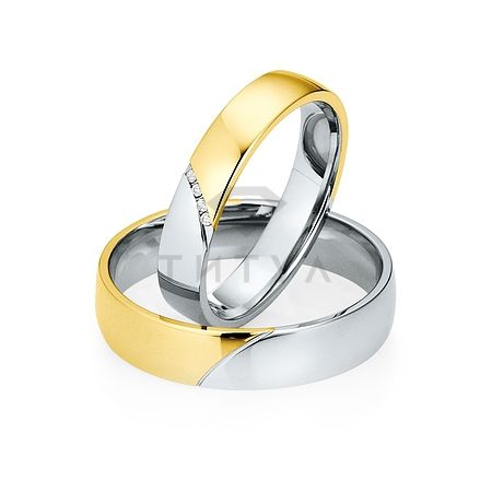 Золотые парные обручальные кольца (ширина 4 мм.) (цена за пару)