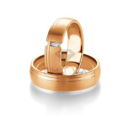 Т-28381 золотые парные обручальные кольца (ширина 6 мм.) (цена за пару)