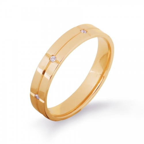 Ювелирный завод Топаз Золотое кольцо обручальное с фианитами