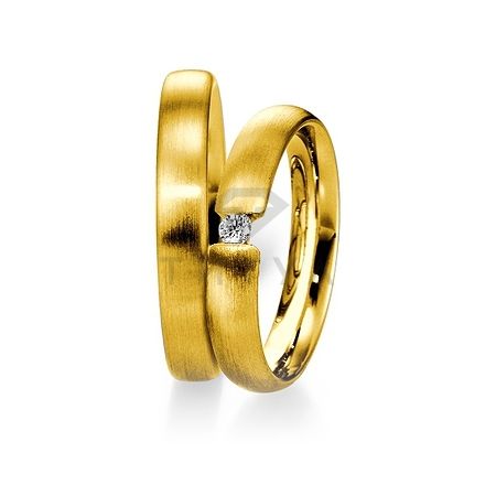 Т-27667 золотые парные обручальные кольца (ширина 4 мм.) (цена за пару)