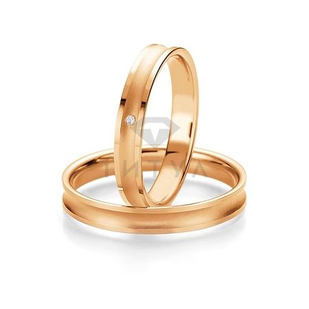 Т-26755 золотые парные обручальные кольца (ширина 3 мм.) (цена за пару)
