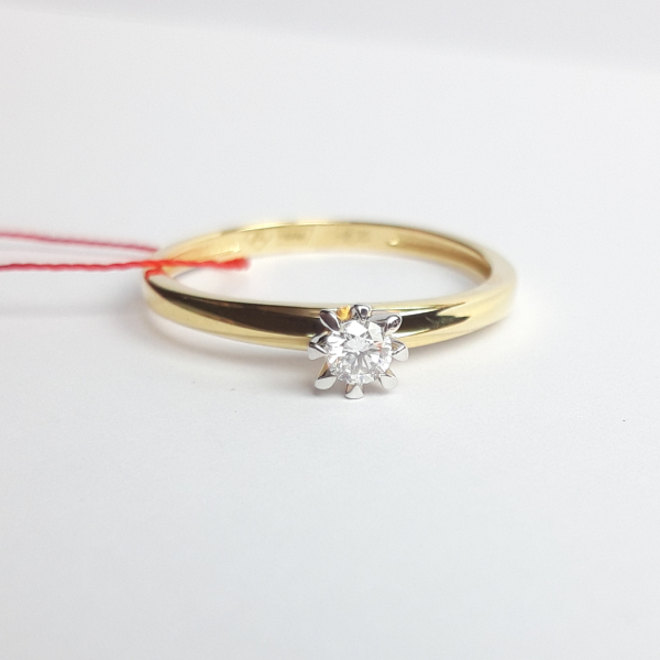 Кольцо из золота с бриллиантом (р-р 19)