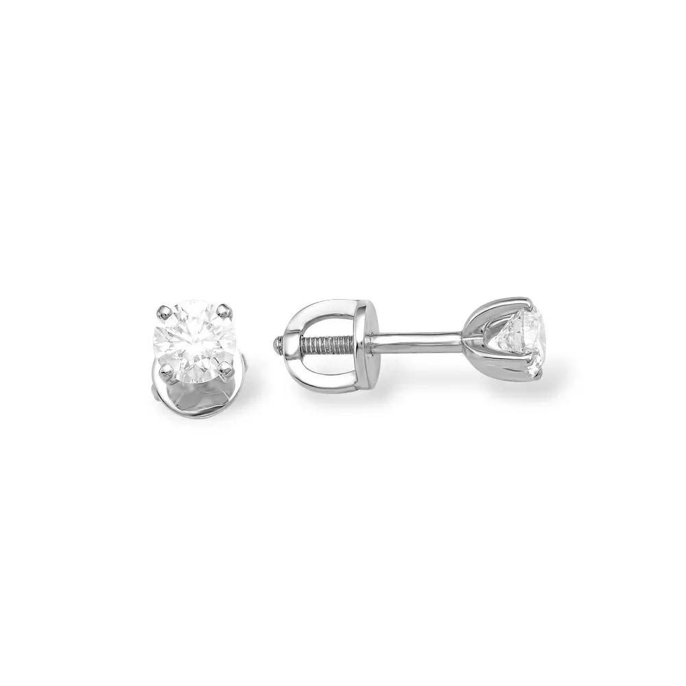 Серьги из белого золота 585 с бриллиантами, 0,556 карат
