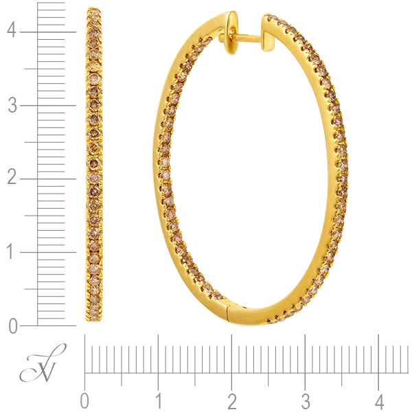 Серьги из золота 585 пробы с бриллиантами