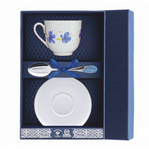 Фабрика серебра Аргента Набор фарфоровый чайный "Голубые цветы"