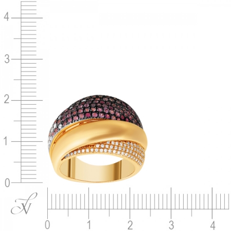 Кольцо из золота с розовыми сапфирами