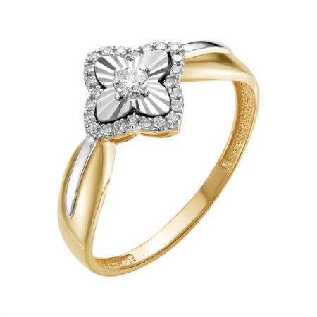К313-5290 кольцо из желтого золота с бриллиантом