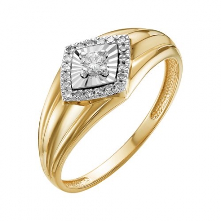 К313-5295 кольцо из желтого золота с бриллиантом