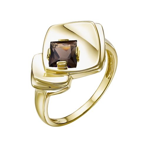 Кольцо из жёлтого золота с раухтопазом
