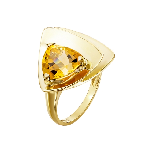 Кольцо из жёлтого золота с цитрином
