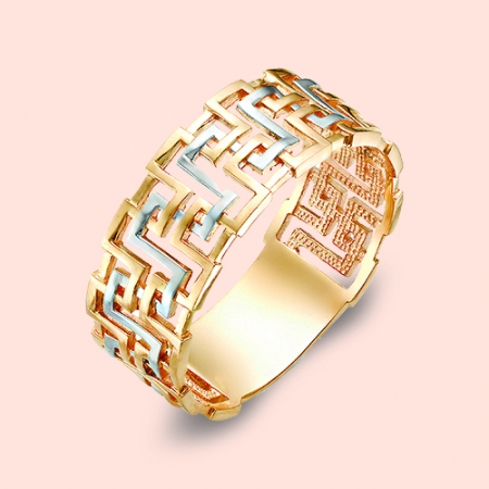 Кольцо обручальное «Аид» из красного золота