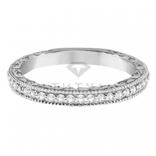 Женское обручальное кольцо из белого золота с муассанитами