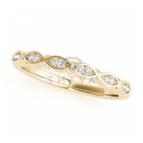 Женское обручальное кольцо из желтого золота с муассанитами