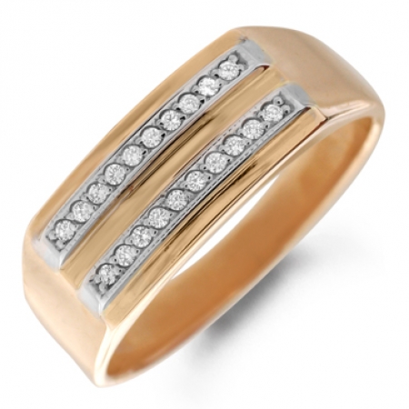 Т-30549 мужское золотое кольцо c бриллиантами