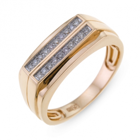 Т-30541 мужское золотое кольцо c бриллиантами