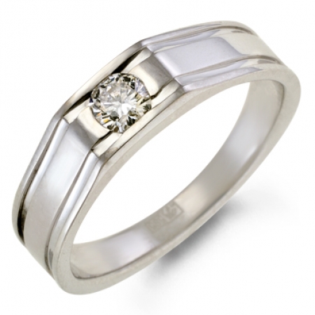Т-30554 мужское золотое кольцо c бриллиантом
