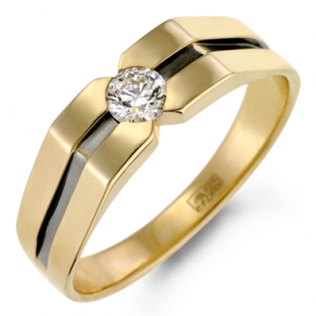 Мужское золотое кольцо c бриллиантом