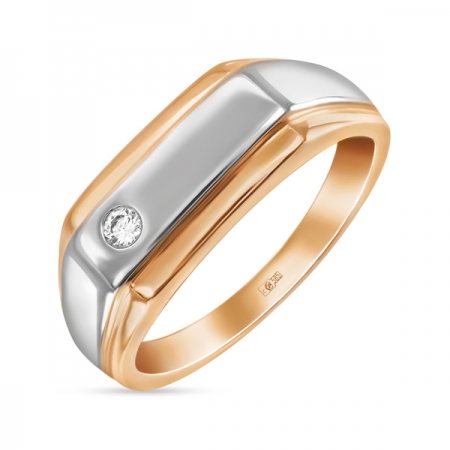 Т-30543 мужское золотое кольцо c бриллиантом