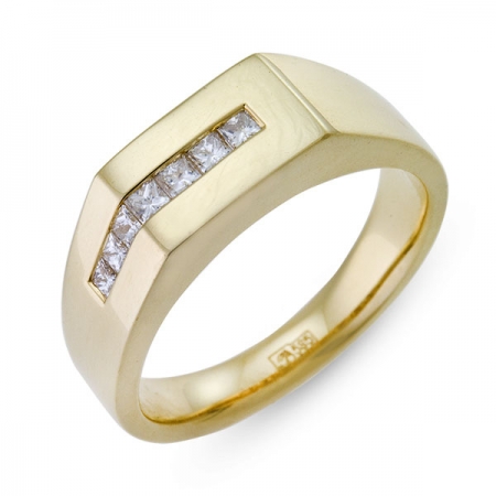 Т-30547 мужское золотое кольцо c бриллиантами