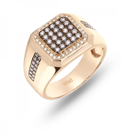 Т-30557 мужское золотое кольцо c бриллиантами
