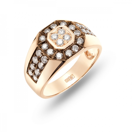 Т-30555 мужское золотое кольцо c бриллиантами