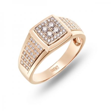 Т-30552 мужское золотое кольцо c бриллиантами
