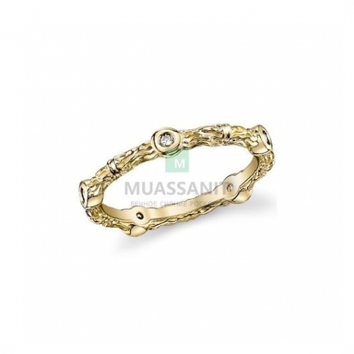 Золотое женское обручальное кольцо с муассанитами