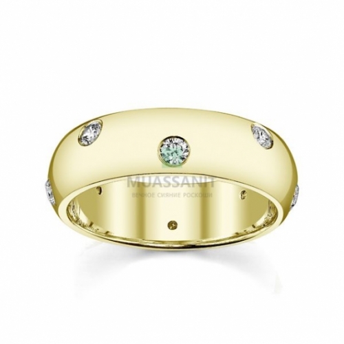 Золотое женское обручальное кольцо с муассанитами