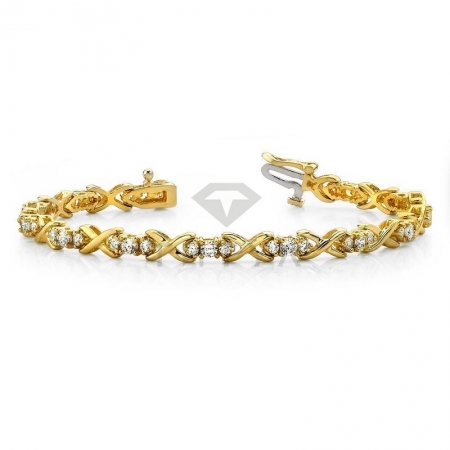 Дизайнерский браслет из желтого золота с муассанитами