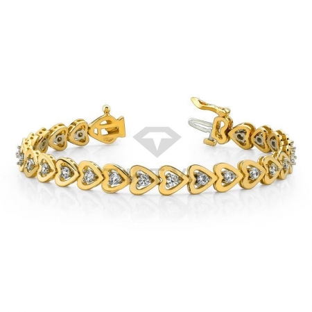 Дизайнерский золотой браслет с муассанитами из желтого золота