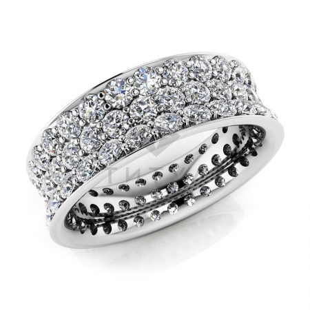 М-11872 модное кольцо с муассанитами из белого золота