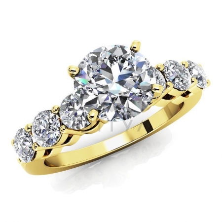 М-12385 помолвочное кольцо из желтого золота с муассанитами