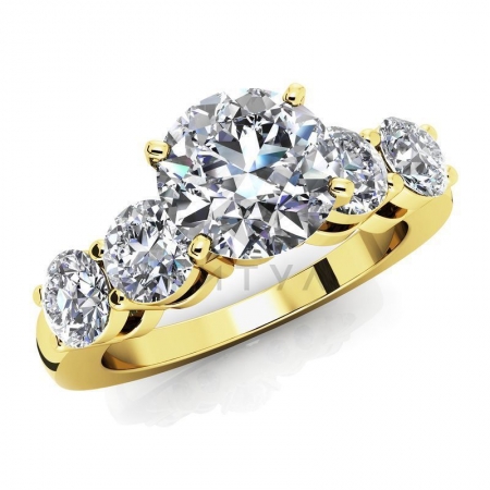 М-12400 помолвочное кольцо из желтого золота с муассанитами