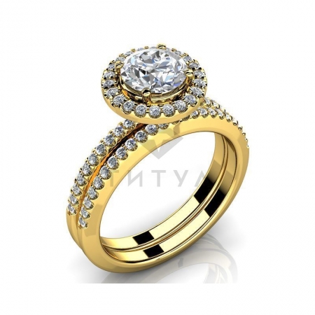 Ювелирная компания «ТИТУЛ» Комплект свадебных колец из желтого золота