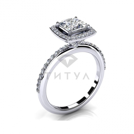 М-12239 помолвочное кольцо из белого золота с муассанитами