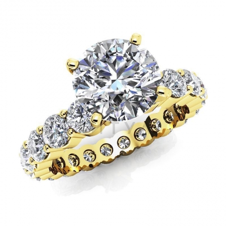 М-12418 помолвочное кольцо из желтого золота с муассанитами