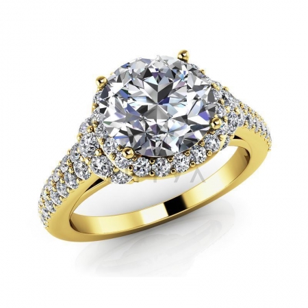 М-12394 помолвочное кольцо из желтого золота с муассанитами